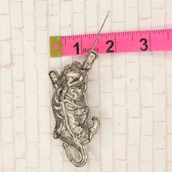 prowling PANTHER Brooch with Sparkling Fashion Rhinestones - Picture 8 of 13